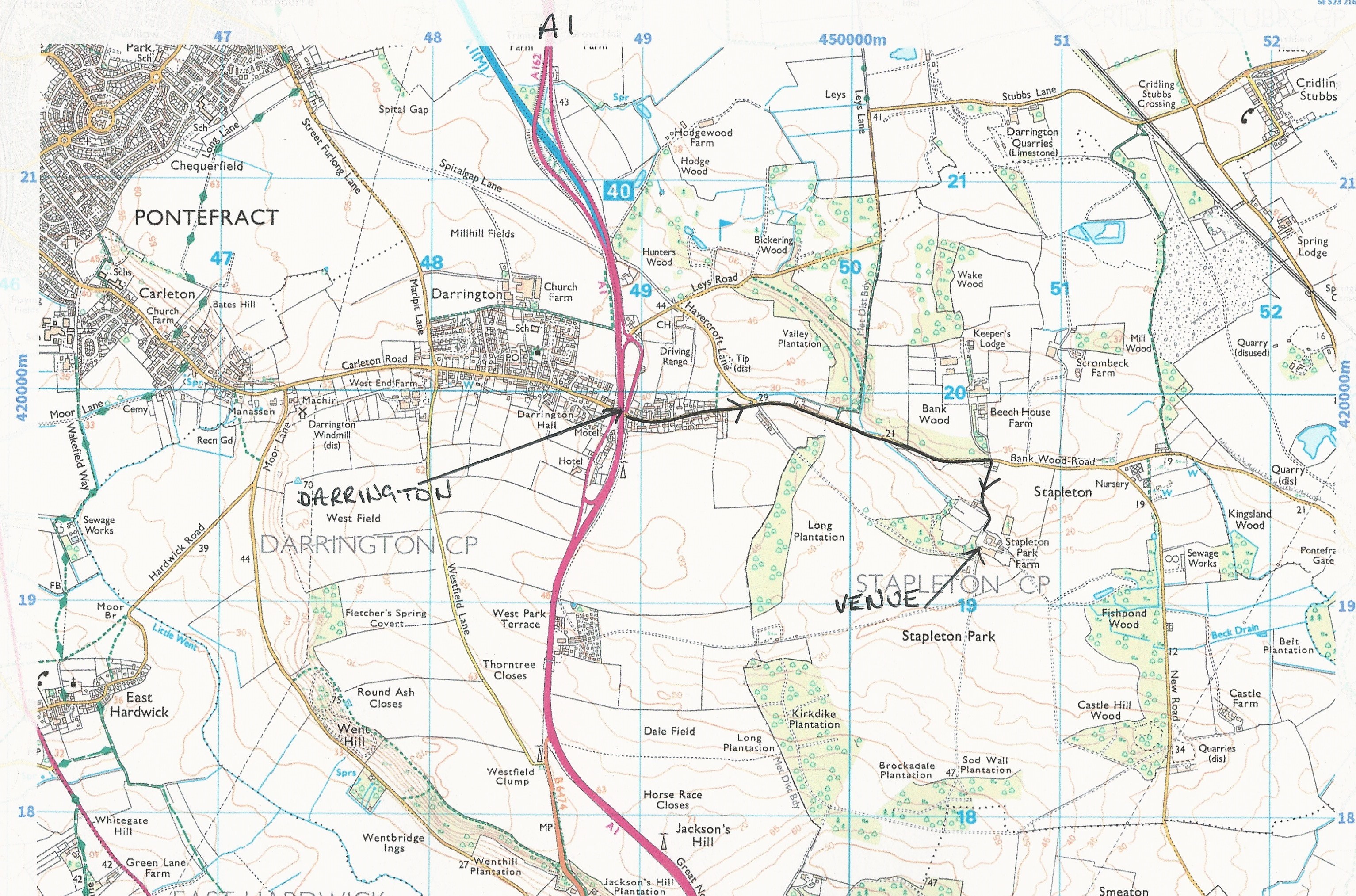 Stapleton Route to Venue Map